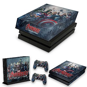 KIT PS4 Fat Skin e Capa Anti Poeira - Avengers - Age Of Ultron