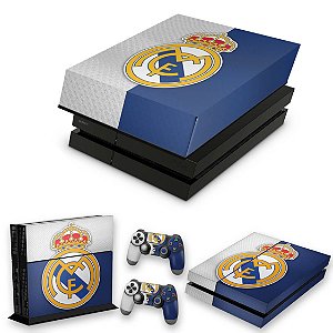 KIT PS4 Fat Skin e Capa Anti Poeira - Real Madrid