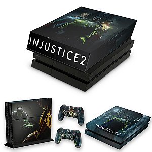 KIT PS4 Fat Skin e Capa Anti Poeira - Injustice 2