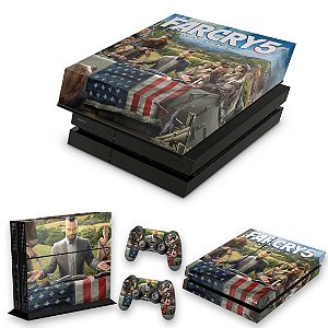 KIT PS4 Fat Skin e Capa Anti Poeira - Far Cry 5