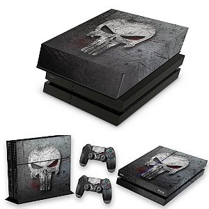 KIT PS4 Fat Skin e Capa Anti Poeira - The Punisher Justiceiro #B