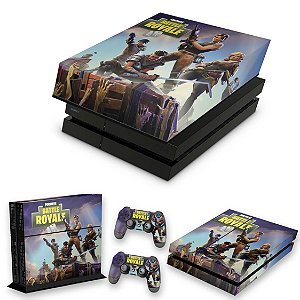 KIT PS4 Fat Skin e Capa Anti Poeira - Fortnite Battle Royale