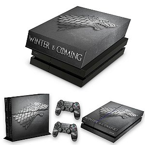 KIT PS4 Fat Skin e Capa Anti Poeira - Game Of Thrones Stark