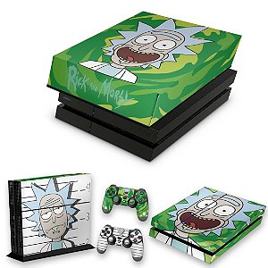 KIT PS4 Fat Skin e Capa Anti Poeira - Rick Rick And Morty