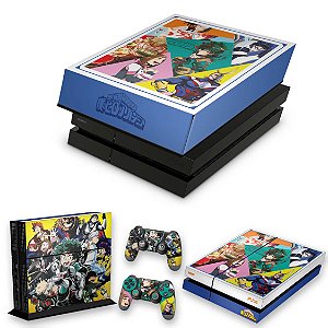 KIT PS4 Fat Skin e Capa Anti Poeira - Boku No Hero Academia