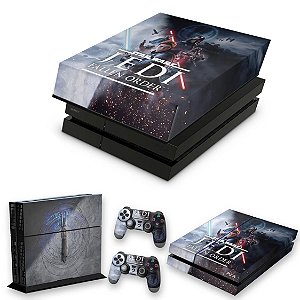 KIT PS4 Fat Skin e Capa Anti Poeira - Star Wars Jedi Fallen Order