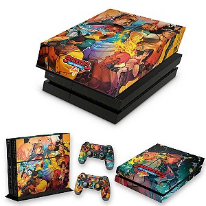 KIT PS4 Fat Skin e Capa Anti Poeira - Streets Of Rage 4