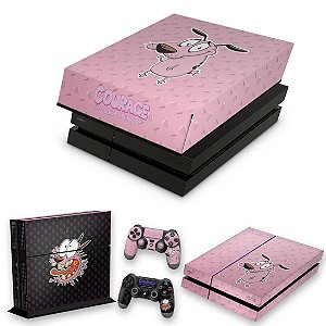 KIT PS4 Fat Skin e Capa Anti Poeira - Coragem: O cão covarde