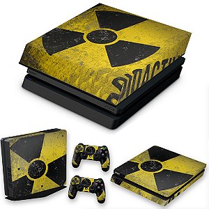 KIT PS4 Slim Skin e Capa Anti Poeira - Radioativo