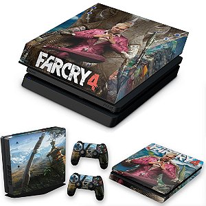 KIT PS4 Slim Skin e Capa Anti Poeira - Far Cry 4