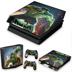 KIT PS4 Slim Skin e Capa Anti Poeira - Hulk