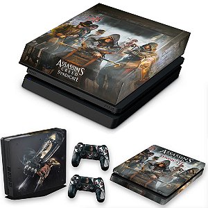 KIT PS4 Slim Skin e Capa Anti Poeira - Assassins Creed Syndicate