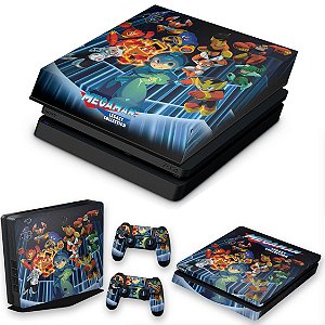 KIT PS4 Slim Skin e Capa Anti Poeira - Megaman Legacy Collection