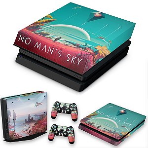 KIT PS4 Slim Skin e Capa Anti Poeira - No Man'S Sky