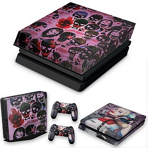 KIT PS4 Slim Skin e Capa Anti Poeira - Esquadrão Suicida #C