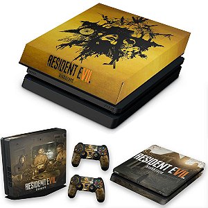 KIT PS4 Slim Skin e Capa Anti Poeira - Resident Evil 7: Biohazard