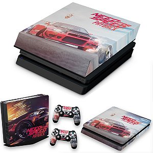 KIT PS4 Slim Skin e Capa Anti Poeira - Need For Speed Payback