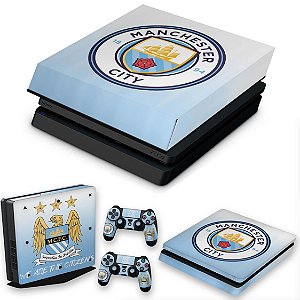 KIT PS4 Slim Skin e Capa Anti Poeira - Manchester City Fc