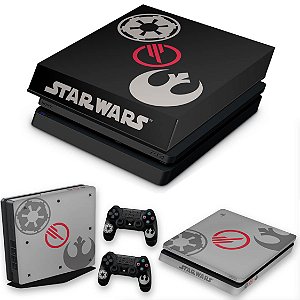 KIT PS4 Slim Skin e Capa Anti Poeira - Star Wars Battlefront 2 Edition