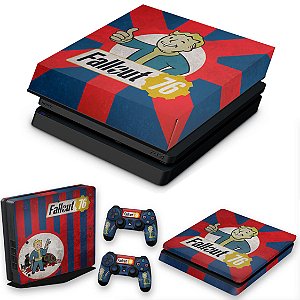 KIT PS4 Slim Skin e Capa Anti Poeira - Fallout 76