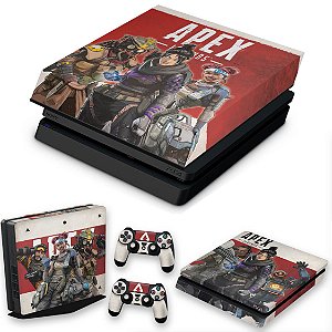 KIT PS4 Slim Skin e Capa Anti Poeira - Apex Legends