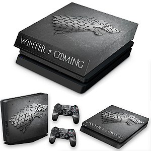 KIT PS4 Slim Skin e Capa Anti Poeira - Game Of Thrones Stark