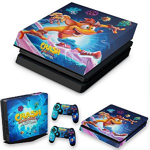 KIT PS4 Slim Skin e Capa Anti Poeira - Crash Bandicoot 4