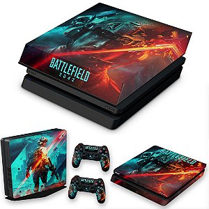 KIT PS4 Slim Skin e Capa Anti Poeira - Battlefield 2042