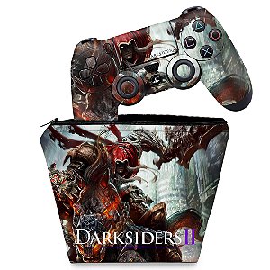 KIT Capa Case e Skin PS4 Controle  - Darksiders - Wrath Of War