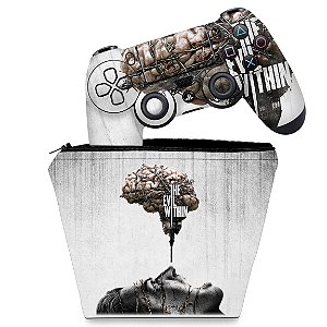 KIT Capa Case e Skin PS4 Controle  - The Evil Within