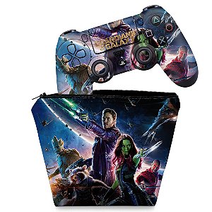 KIT Capa Case e Skin PS4 Controle  - Guardioes Da Galaxia