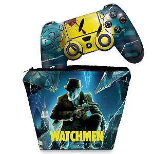 KIT Capa Case e Skin PS4 Controle  - Watchmen