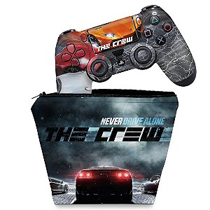 KIT Capa Case e Skin PS4 Controle  - The Crew