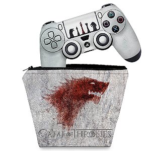 KIT Capa Case e Skin PS4 Controle  - Game Of Thrones #A