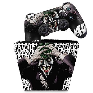 KIT Capa Case e Skin PS4 Controle  - Joker Coringa Batman