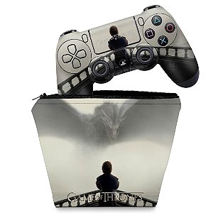 KIT Capa Case e Skin PS4 Controle  - Game Of Thrones #B