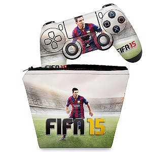 KIT Capa Case e Skin PS4 Controle  - Fifa 15