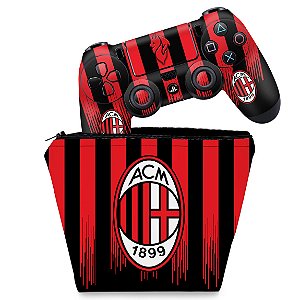 KIT Capa Case e Skin PS4 Controle  - Ac Milan