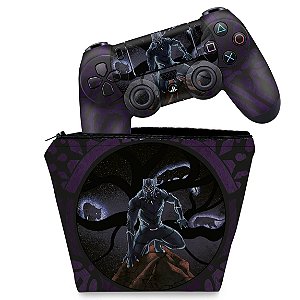 KIT Capa Case e Skin PS4 Controle  - Pantera Negra