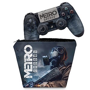 KIT Capa Case e Skin PS4 Controle  - Metro Exodus