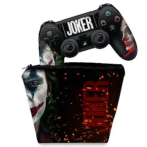 KIT Capa Case e Skin PS4 Controle  - Joker Coringa Filme