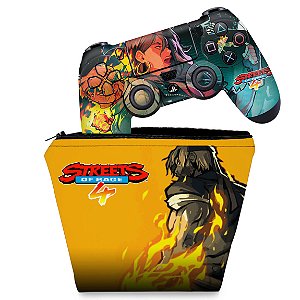 KIT Capa Case e Skin PS4 Controle  - Streets Of Rage 4