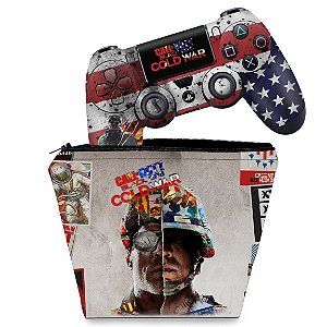 KIT Capa Case e Skin PS4 Controle  - Call Of Duty Cold War
