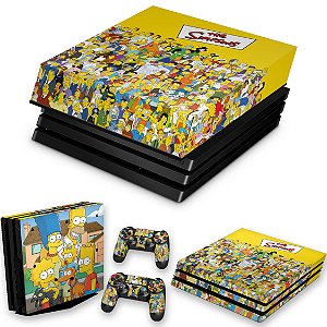 KIT PS4 Pro Skin e Capa Anti Poeira - The Simpsons