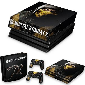 KIT PS4 Pro Skin e Capa Anti Poeira - Mortal Kombat X