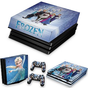 KIT PS4 Pro Skin e Capa Anti Poeira - Frozen