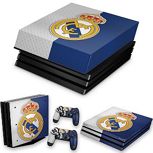 KIT PS4 Pro Skin e Capa Anti Poeira - Real Madrid