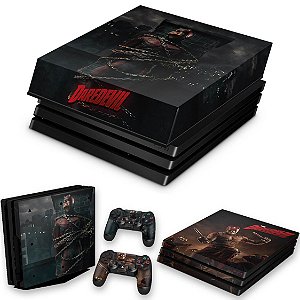 KIT PS4 Pro Skin e Capa Anti Poeira - Daredevil Demolidor