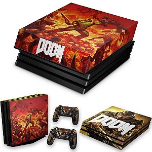 KIT PS4 Pro Skin e Capa Anti Poeira - Doom