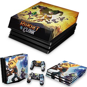 KIT PS4 Pro Skin e Capa Anti Poeira - Ratchet & Clank